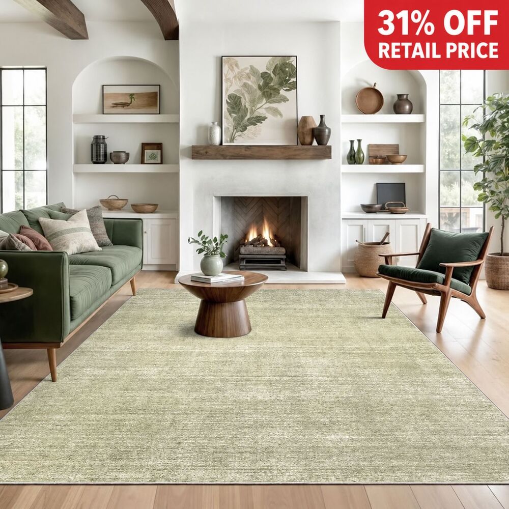 Brand New Valenrug Green Washable Area Rug – 9' × 12'